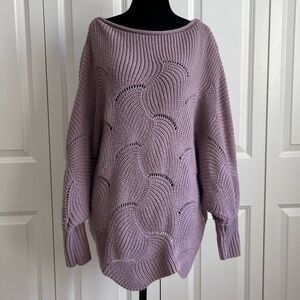 Lavender Scalloped Sweater Dress